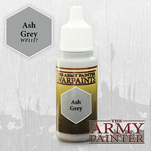 The Army Painter Warpaint, Ash Grey - Acrylic Paint for Miniatures in 18 ml Dropper Bottle