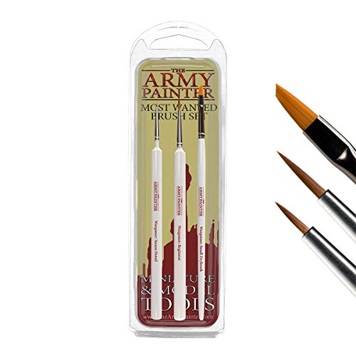 Miniatures Paint Brush Set of 3 Miniature Paint Brushes - Insane Detail, Regiment and Small Drybrush - Quality Detail Brush Set Handmade in Europe - Wargamer Most Wanted Brush Set by The Army Painter