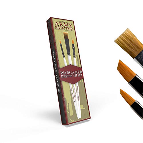 The Army Painter Wargamer Drybrush Set - Miniature Paint Brushes for Acrylic Painting - Hobby Paint Brush Set of 3