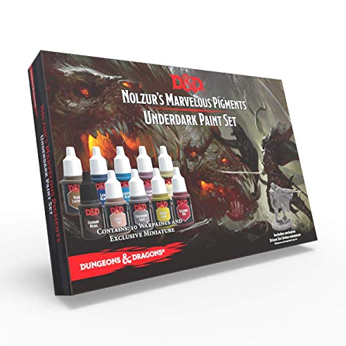 Dungeons and Dragons NolzurÂs Marvelous Pigments Underdark Paint Set, The Army Painter 10 Acrylic Paints Roleplaying, Boardgames, Wargames Miniature Model Painting