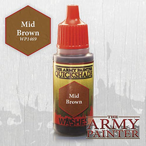 The Army Painter Warpaint Wash, Mid Brown - Quickshade Wash for Miniatures, 18ml Dropper Bottle