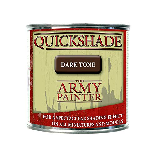 The Army Painter Quickshade Miniature Varnish for Miniature Painting, Dark Tone Model Paint Quickshade Varnish, Pot/Can, 250 ml, Approximately 8.45 oz