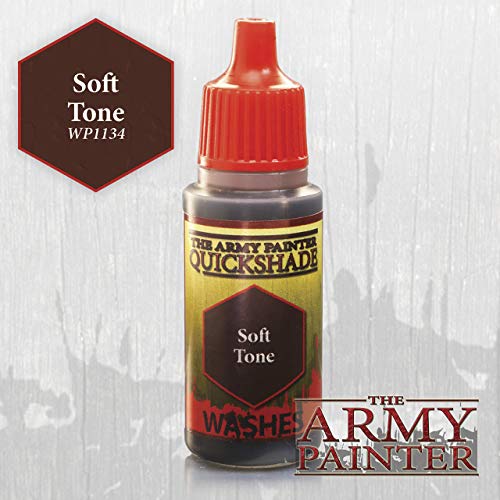 The Army Painter Warpaint Wash, Soft Tone Ink - Quickshade Wash for Miniatures, 18ml Dropper Bottle