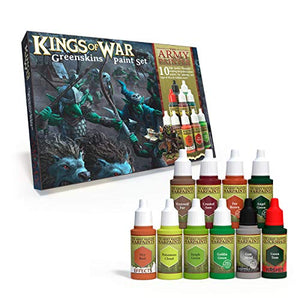 The Army Painter Kings of War Greenskins Miniatures Paint Set - Highly Pigmented Acrylic Model Paint Set - 10 Miniature Paints in 18ml Dropper Bottles