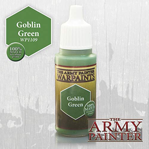 The Army Painter Warpaint, Goblin Green - Acrylic Paint for Miniatures, 18 ml Dropper Bottle