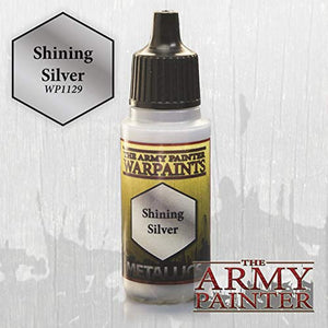 The Army Painter Warpaint, Shining Silver - Metallic Paint for Miniatures, 18 ml Dropper Bottle