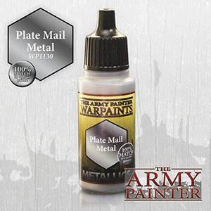 The Army Painter Warpaint, Plate Mail Metal - Metallic Paint for Miniatures, 18 ml Dropper Bottle